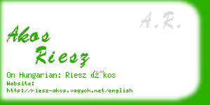 akos riesz business card